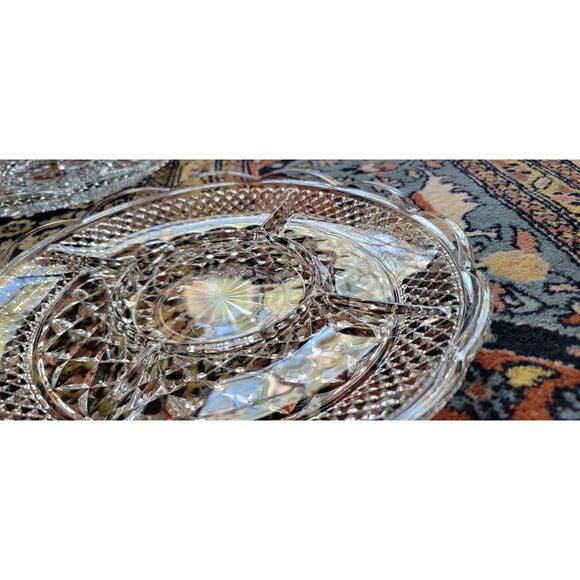 Anchor Hocking 11" Wexford glass 5 Section Relish Veggie Snack Serving Platter - Picture 13 of 16